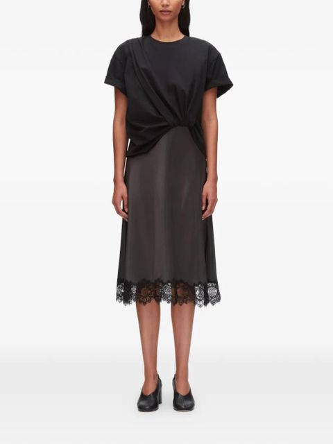 3.1 Phillip Lim knot lace trim midi dress - Black