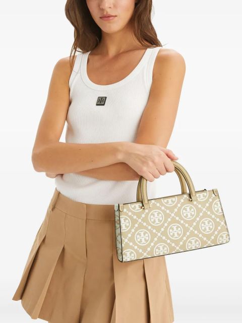 Tory Burch small T Monogram-embossed E/W tote bag - Neutrals