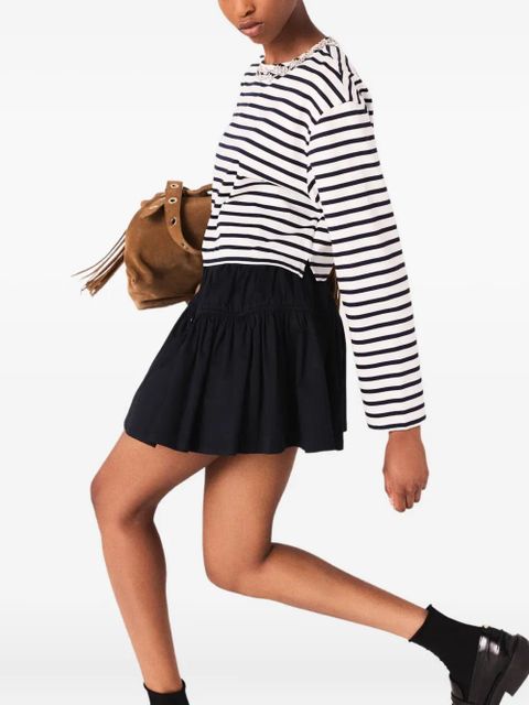 Maje striped long-sleeved T-shirt - White