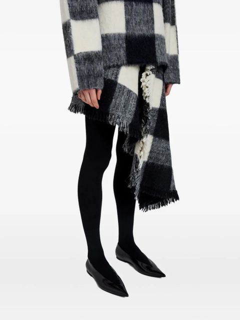 Proenza Schouler checked fringed asymmetric skirt - Black