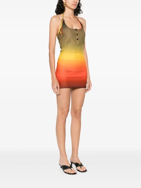 The Attico halterneck mini dress - Green