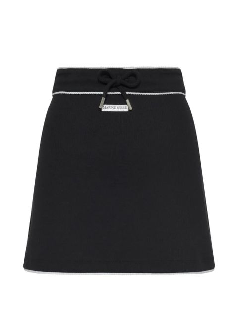Marine Serre ribbed drawstring waist mini skirt - Black - zdjęcie produktu nr 1
