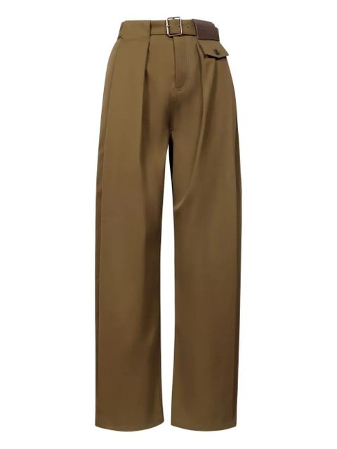 LOEWE belted pleated trousers - Green - zdjęcie produktu nr 1