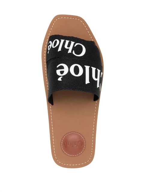 Chloé logo-strap sandals - Black