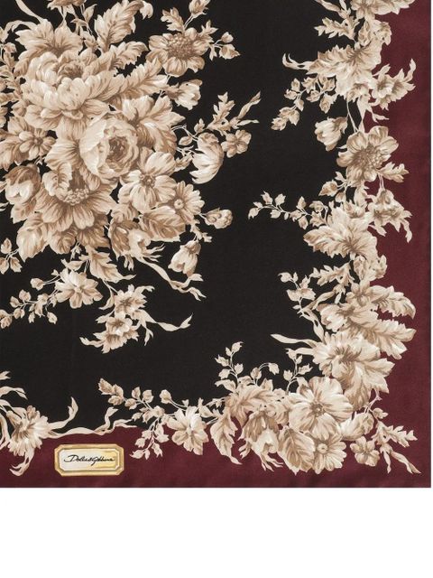 Dolce & Gabbana floral-print silk scarf - Red - zdjęcie produktu nr 2