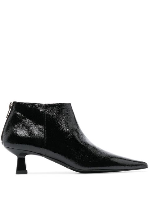 GANNI point-toe 50mm crop boots - Black