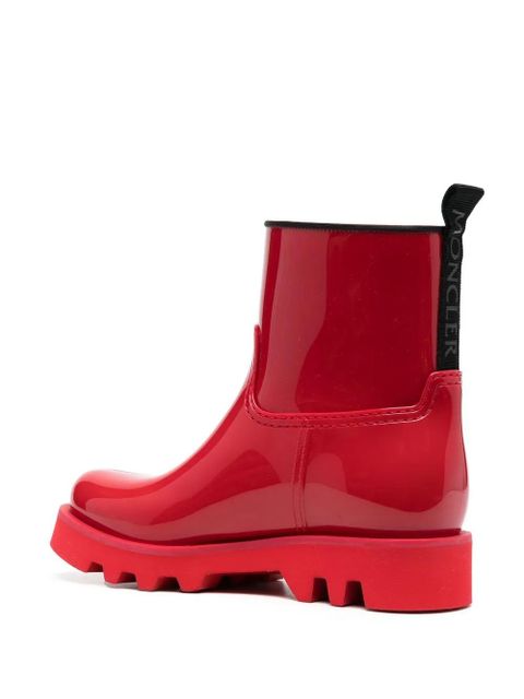 Moncler logo-patch ankle boots - Red - zdjęcie produktu nr 2