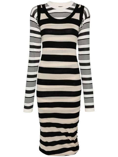 Marni stripes cotton midi dress - White - zdjęcie produktu nr 1
