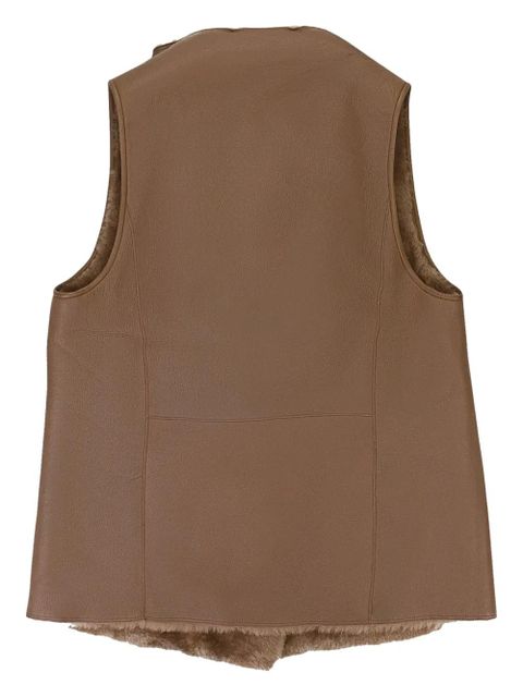 Loro Piana tie-fastening shearling waistcoat - Brown - zdjęcie produktu nr 2