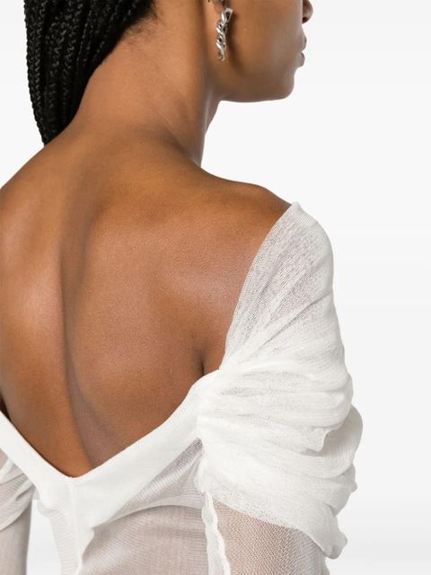 Christopher Esber Veiled silk top - White