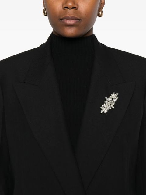 Maje Vayra crystal-embellished double-breasted blazer - Black