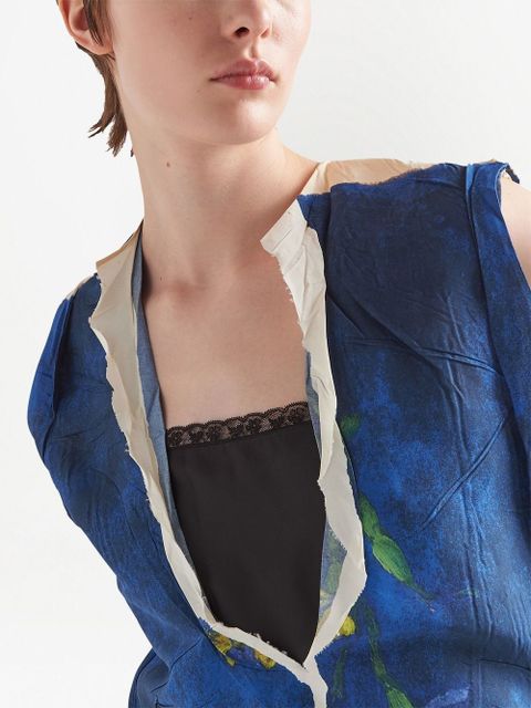 Prada floral-print sheath dress - Blue