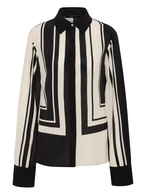 SIR. geometric-striped shirt - Black - zdjęcie produktu nr 1