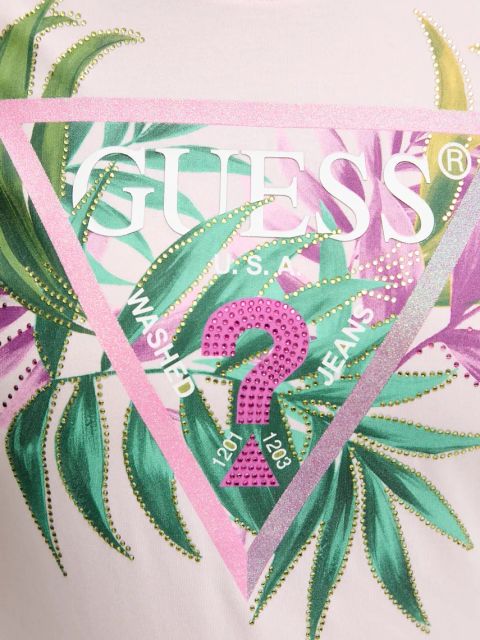 Guess t-shirt damski kolor różowy W5GI07 J1314