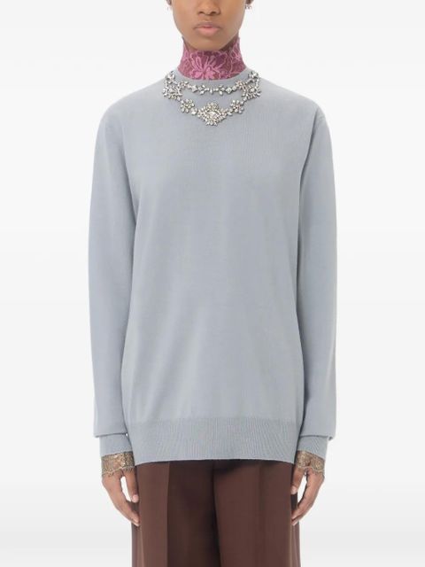 Valentino Garavani embroidered wool sweater - Grey