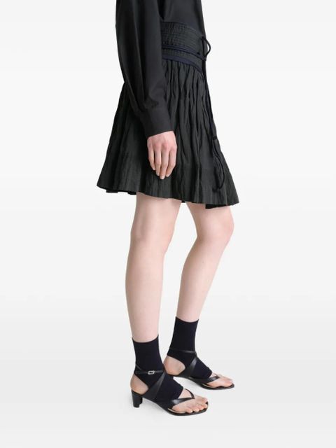 LEMAIRE crinkled wrap mini skirt - Black