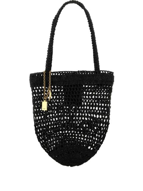 Chloé small Summer Banana shopping raffia beach bag - Black - zdjęcie produktu nr 2
