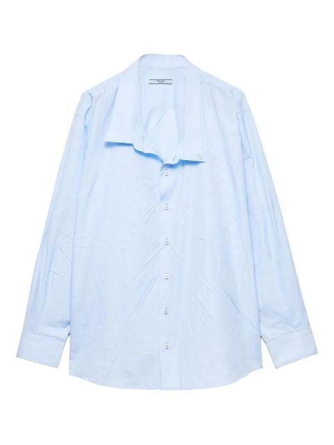 Prada button Triangle-logo shirt - Blue