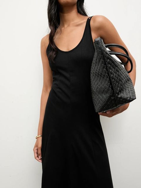 Answear.LAB sukienka bawełniana kolor czarny maxi rozkloszowana