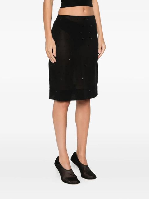 St. Agni glass beaded midi skirt - Black