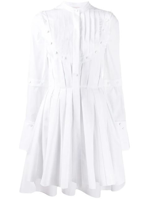 Alexander McQueen pleated shirt dress - White - zdjęcie produktu nr 1