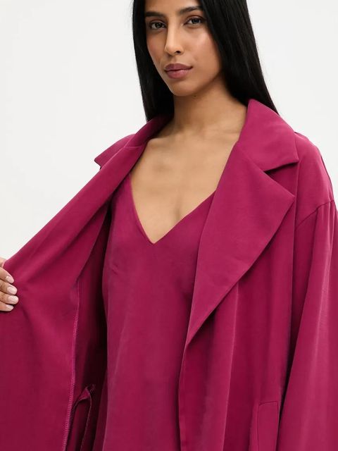 Answear.LAB marynarka kolor bordowy oversize gładka