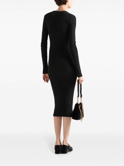 Prada ribbed-knit midi dress - Black