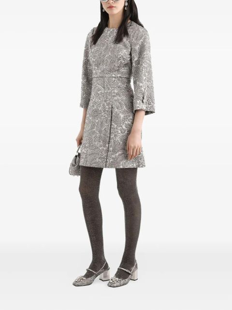 Dolce & Gabbana floral-jacquard lamé mini dress - Silver - zdjęcie produktu nr 2