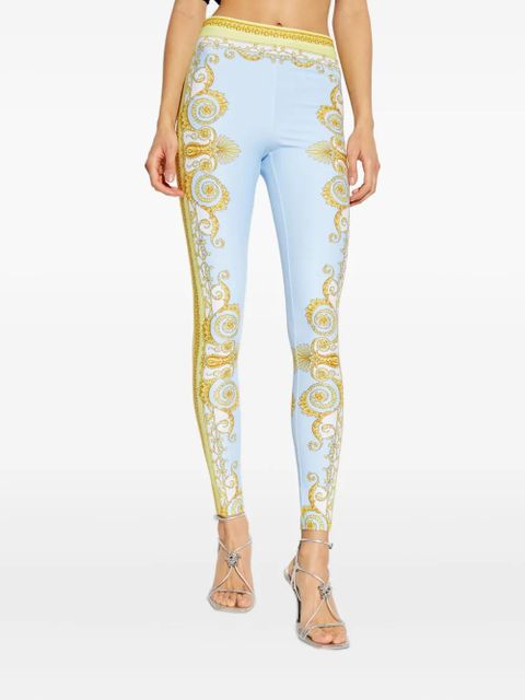Versace barroco-printed trousers - Blue