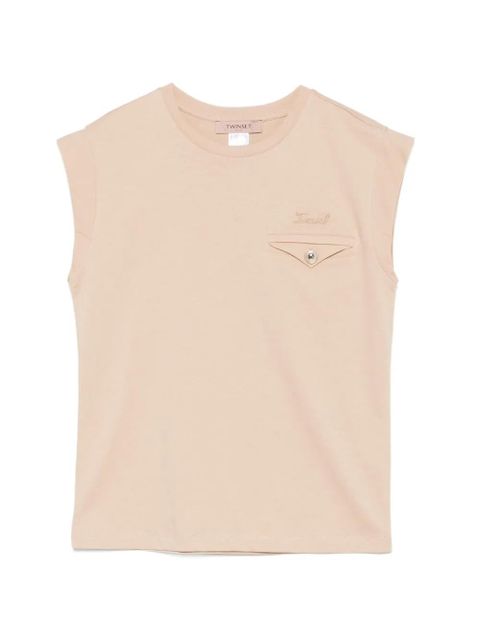 TWINSET chest-pocket sleeveless T-shirt - Neutrals - zdjęcie produktu nr 1