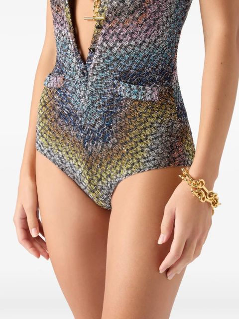 Missoni V-neck swimsuit - Blue