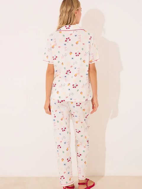 women'secret piżama bawełniana damska kolor biały bawełniana 3132103