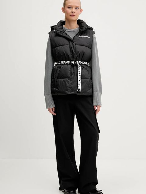 Karl Lagerfeld Jeans bezrękawnik damski kolor czarny zimowy A3W15025 - zdjęcie produktu nr 2