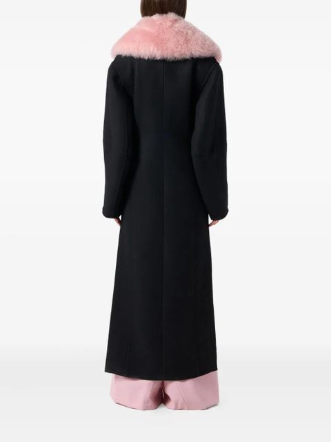 Blumarine double-breasted faux fur coat - Black