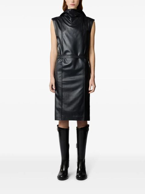 Tod's leather midi dress - Black
