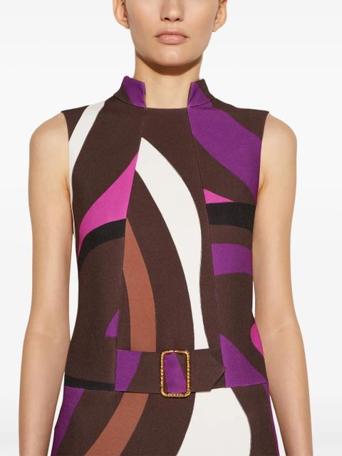 PUCCI Marmo-print mini dress - Brown