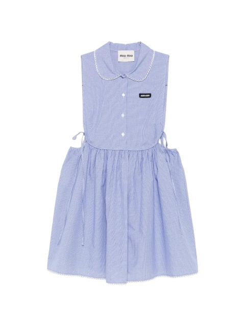 Miu Miu Peter Pan collar gingham dress - Blue - zdjęcie produktu nr 1