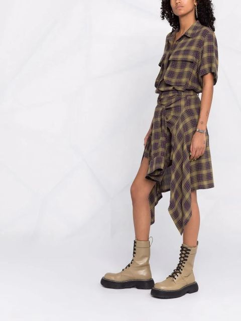 Diesel check-print dress - Green