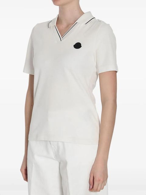Moncler logo-appliqué polo top - White
