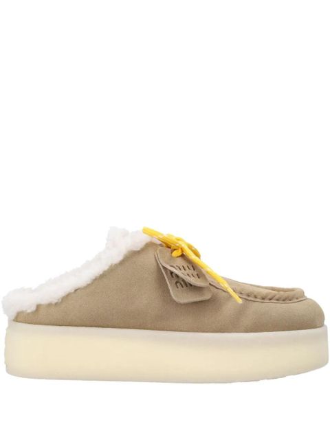 Miu Miu 45mm platform slippers - Neutrals