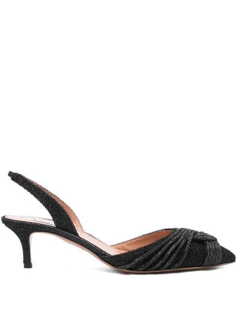 Aquazzura 60mm beaded slingback pumps - Black - zdjęcie produktu nr 1