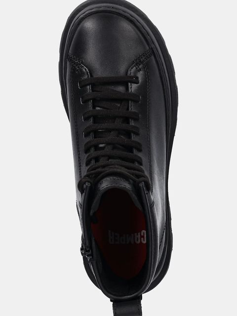 Camper workery skórzane Brutus+ kolor czarny na płaskim obcasie K400816-001