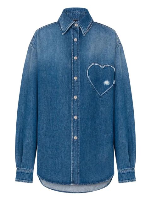 Moschino heart-detail long-sleeve shirt - Blue - zdjęcie produktu nr 1