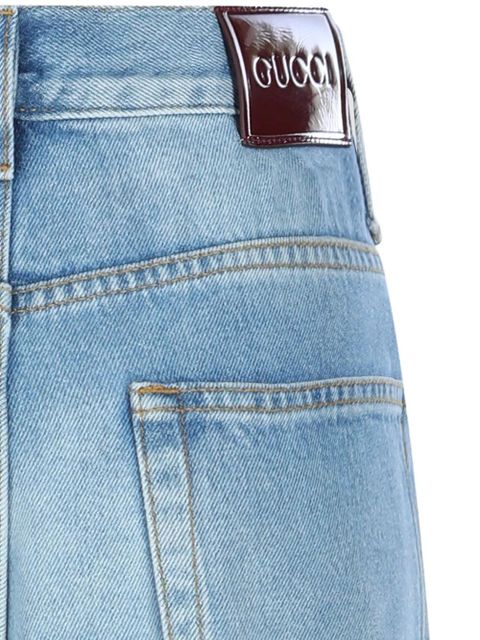 Gucci logo-patch flared jeans - Blue