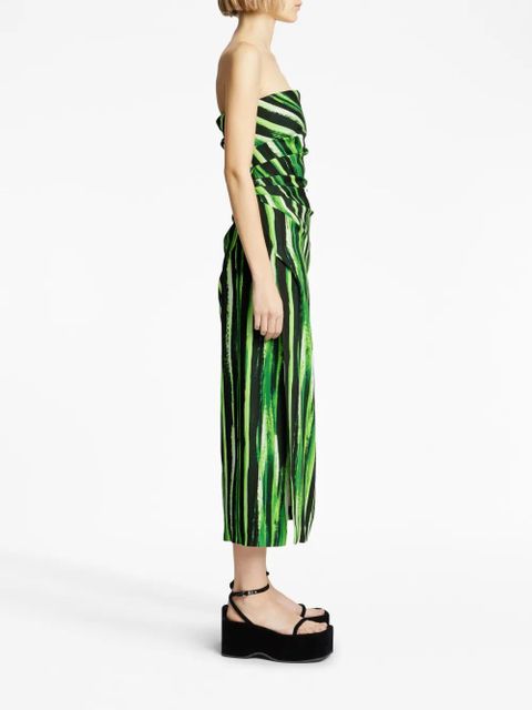 Proenza Schouler graphic-print strapless midi dress - Green - zdjęcie produktu nr 2