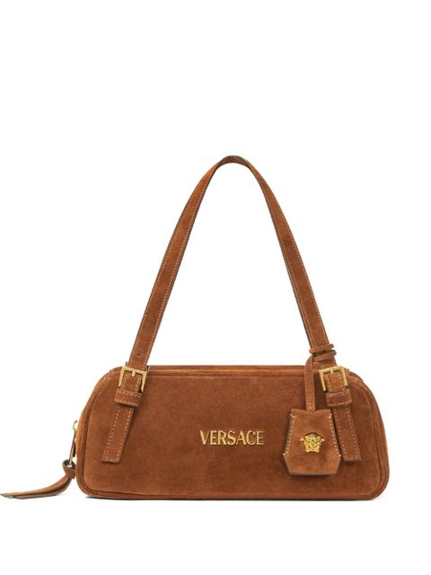 Versace Tag suede shoulder bag - Brown - zdjęcie produktu nr 1