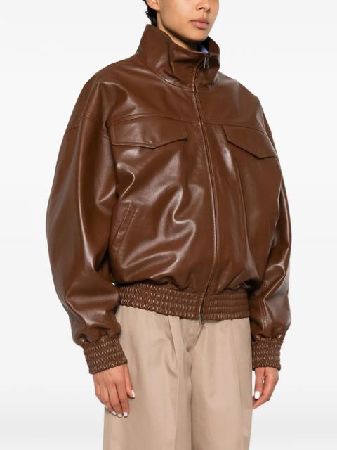 Balenciaga high-neck zip-up jacket - Brown