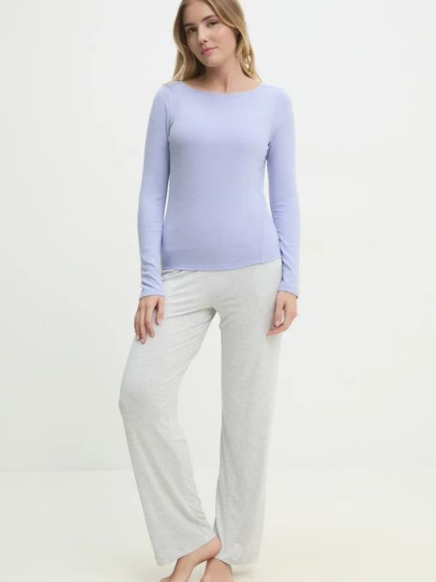 Abercrombie & Fitch longsleeve kolor fioletowy KI139-5196