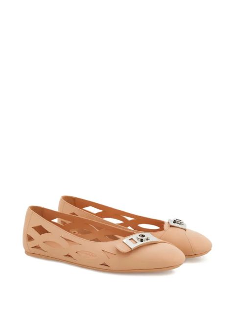Ferragamo leather ballerina shoes - Pink