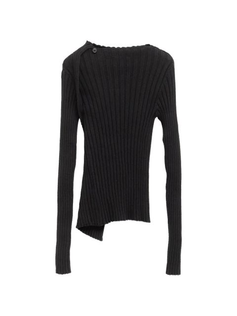 Paloma Wool no 2837 Esmolar asymmetric ribbed sweater - Black - zdjęcie produktu nr 1